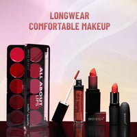 Swiss Beauty All About Lip Palette With 10 Pigmented Colors |Creamy Matte Finish Lip Colors Lipstick |Travel Friendly Lip Palette | Multicolor-02, 12gm