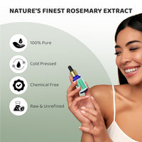 Rey Naturals Rosemary Essential Oil & Cold Pressed Castor Oil (Arandi Tel) | Rosemary Oil & Extra Virgin Hair Oil Combo For Hair Growth & Scalp | Hair Oil For Men & Women - (200ml+15ml)