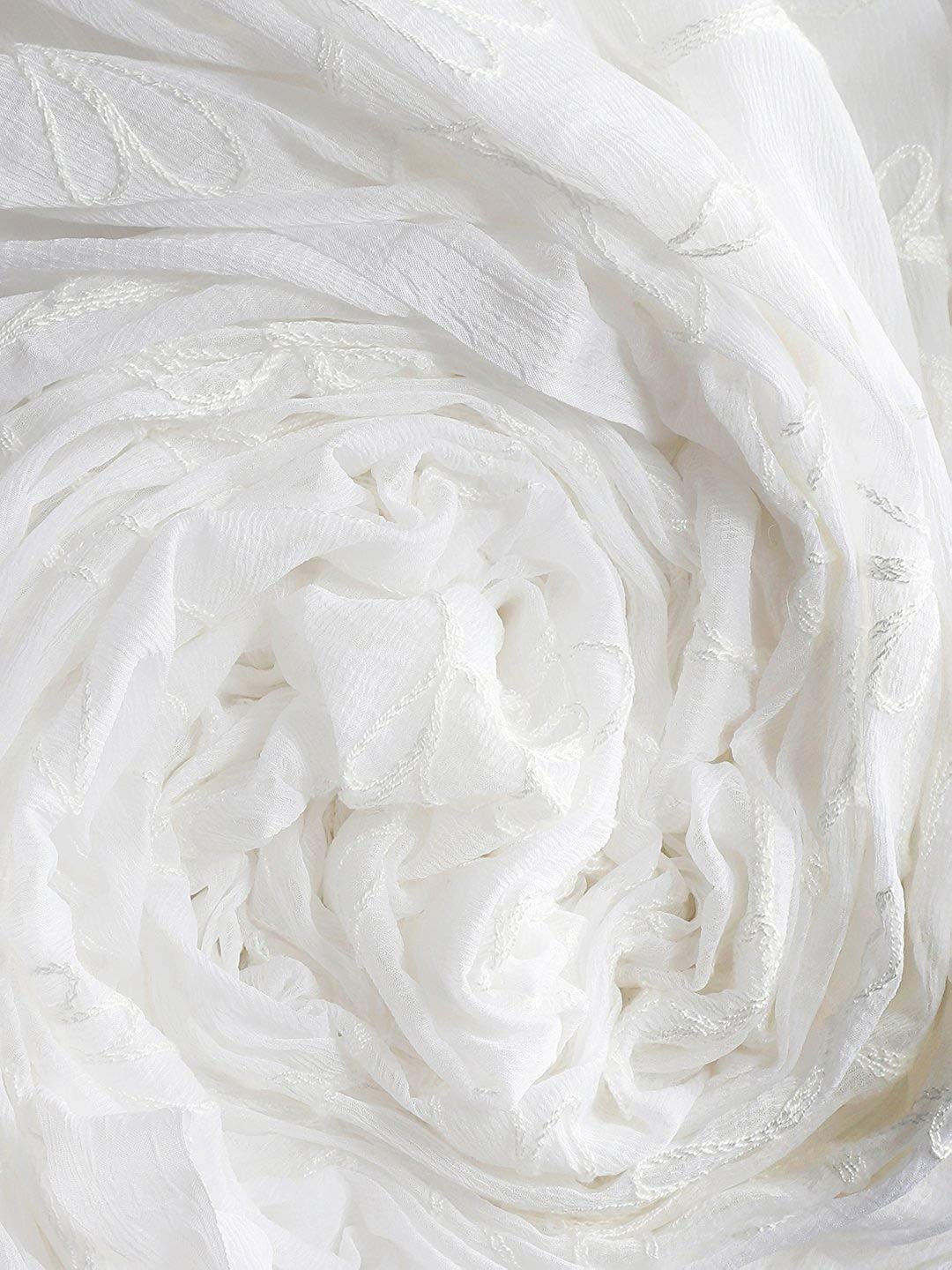 AKSHAR LLC Miss India Women's  Chiffon Dupatta With Karachi Embroidery Work_2.30mtr