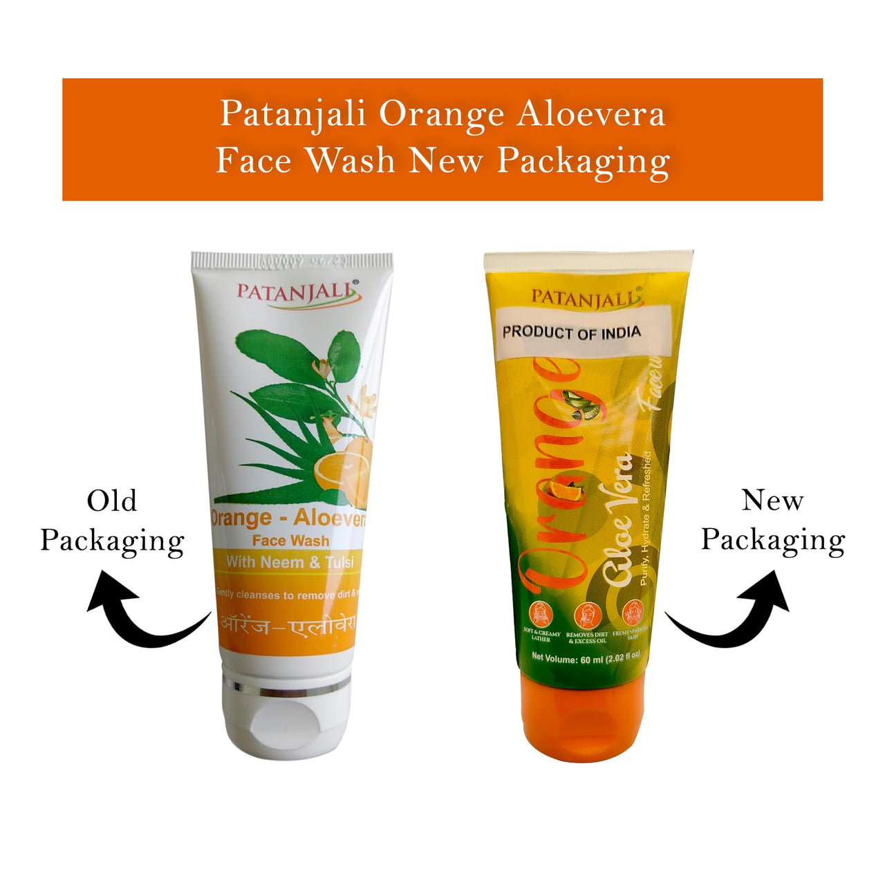 Patanjali Face Wash - Orange And Aloevera (60g) (Pack of 3)