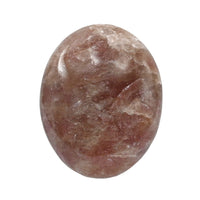 Strawberry Quartz Palm Stone - Hot Massage Worry Stone for Natural Body Chakra Balancing, Reiki Healing and Crystal Grid Strawberry Quartz