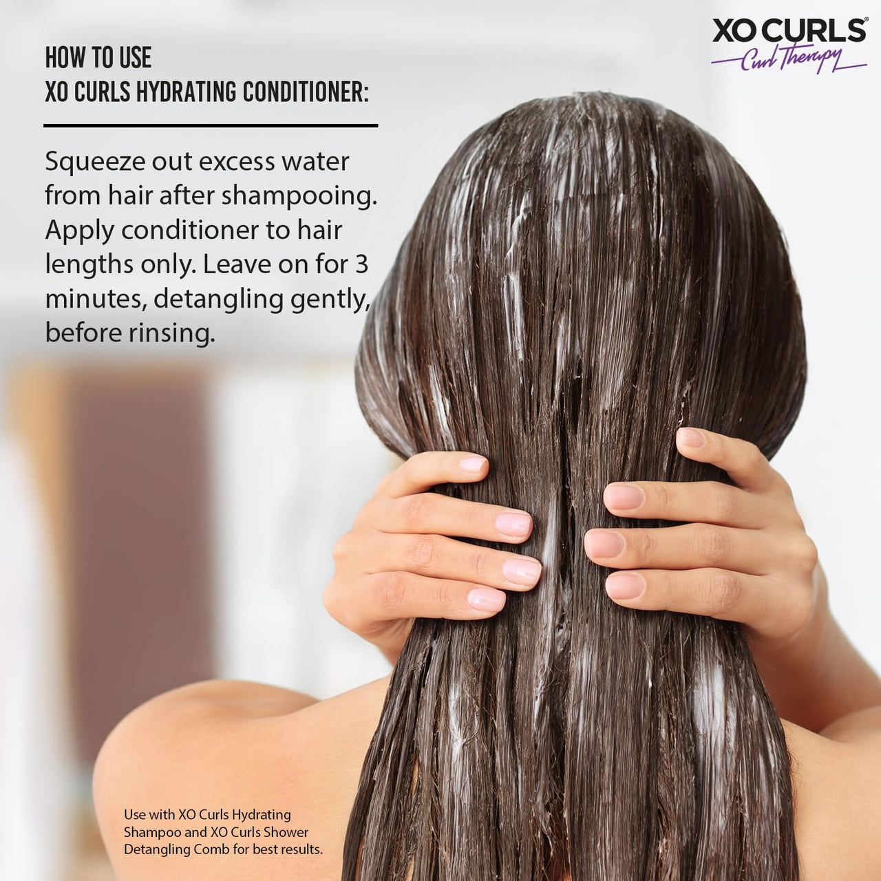 XO Curls Hydrating Conditioner with Argan Oil and Aloe Vera; a Curly Hair Therapy Range that gives Women & Men frizz-free, soft natural curls