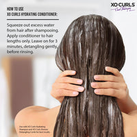 XO Curls Hydrating Conditioner with Argan Oil and Aloe Vera; a Curly Hair Therapy Range that gives Women & Men frizz-free, soft natural curls