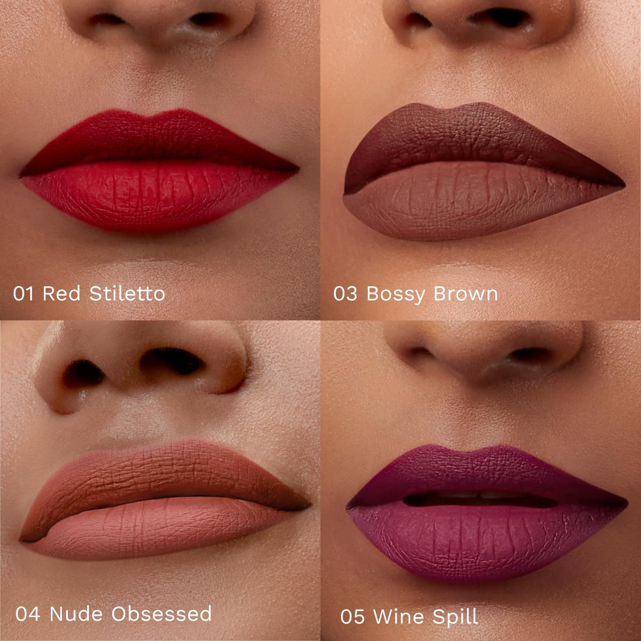 Pilgrim Matte Mini Liquid Lipstick 4 in 1 Pack Smudgeproof, Hydrating & Lightweight (Always on Top, 4 ml)