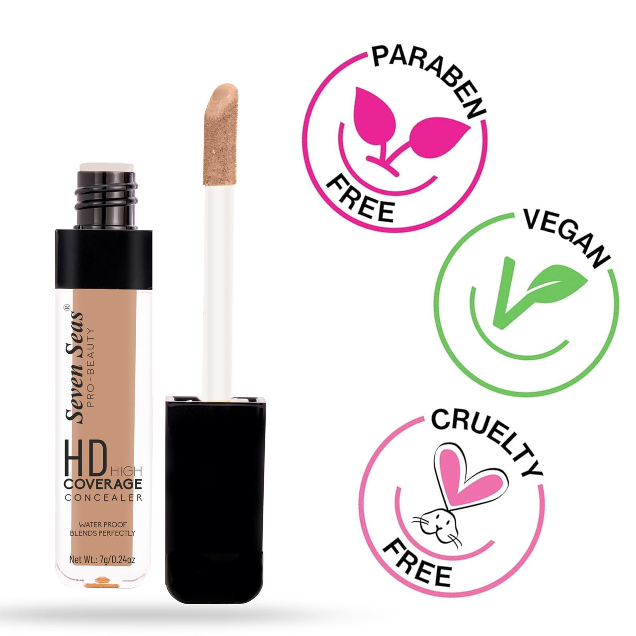 Seven Seas Water Proof | Long Lasting | Cover Spots | Full Coverage HD High Coverage Concealer (Chest Nut, 7g)
