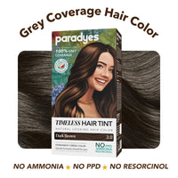 Paradyes Dark Brown Timeless Hair Tint, Permanent Crème Hair Colour for Natural-Looking Results, Complete Grey Coverage, Long-Lasting Formula Free from PPD, Ammonia, & Resorcinol, 3.0 Dark Brown