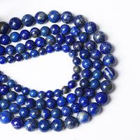 AAA+ Natural Lapis Lazuli Gemstone Beads 6mm 60 PCS Round Loose Stone Beads for Jewelry Making Crystal Energy Stone Healing Power DIY Gift Lapis Lazuli Stone