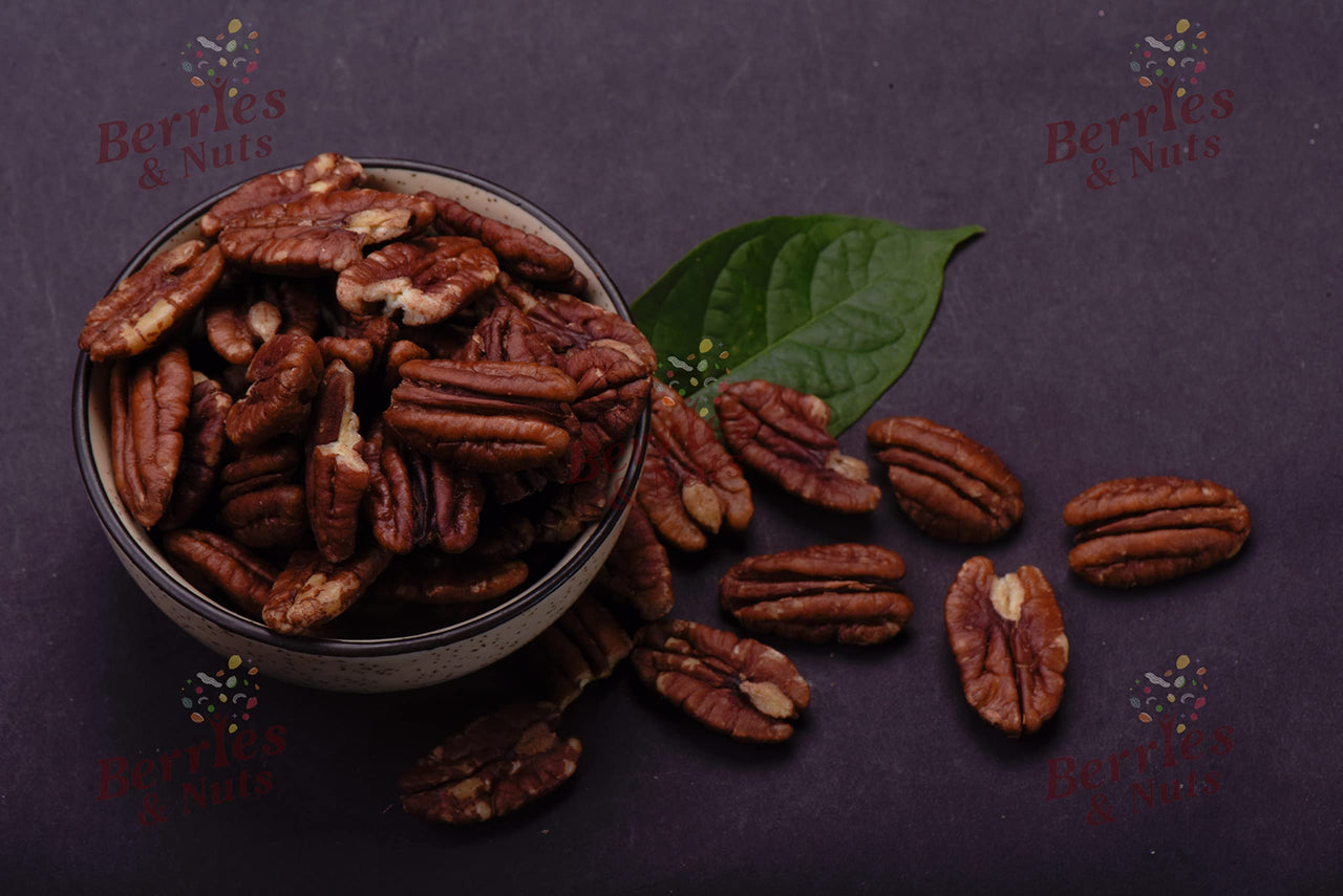 Berries And Nuts Premium American Pecan Nuts 1KG | Crunchy Nuts, Rich in Protein & Fibre, Pecans | 5 Pack of 200 Grams