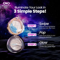 Charmacy Milano Star Dust - 604, Multichrome Blush & Highlighter, Seemless Blending Formula, Radiant Look, Compact & Portable (4.2 gms)