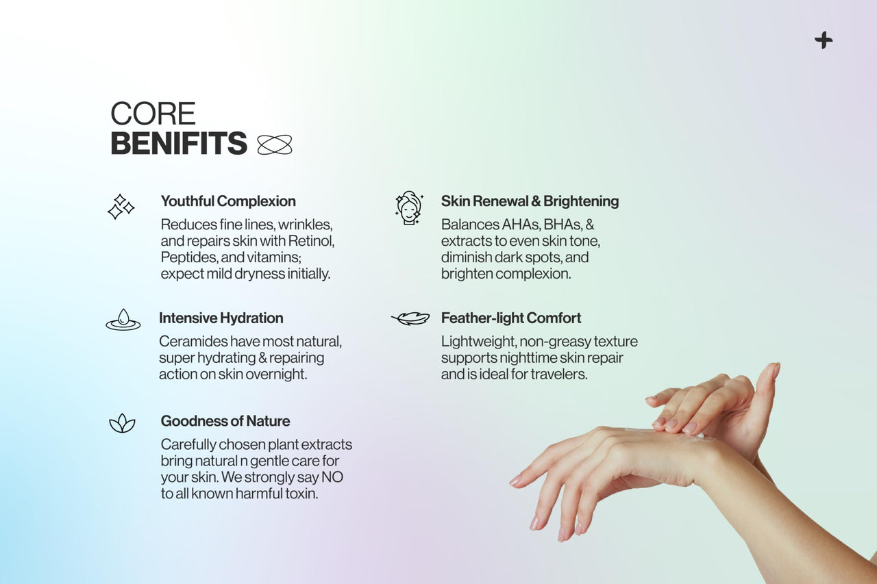 altBeauty Smart Night Get with Retinol, Glutathieone & Peptides for Reducing Wrinkles & Fine Lines | Deep Hydration, Skin Renewals & Brightening | Derma Grade Quality - 30gm