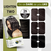 Naturtint Permanent Hair Colour Dark Brown 3N | For Optimal Scalp Care| 100% Grey Coverage | Long Lasting Hair Colour | Ammonia Free Vegan | No Parabens | Enriched with Olives & Organic Shea Butter