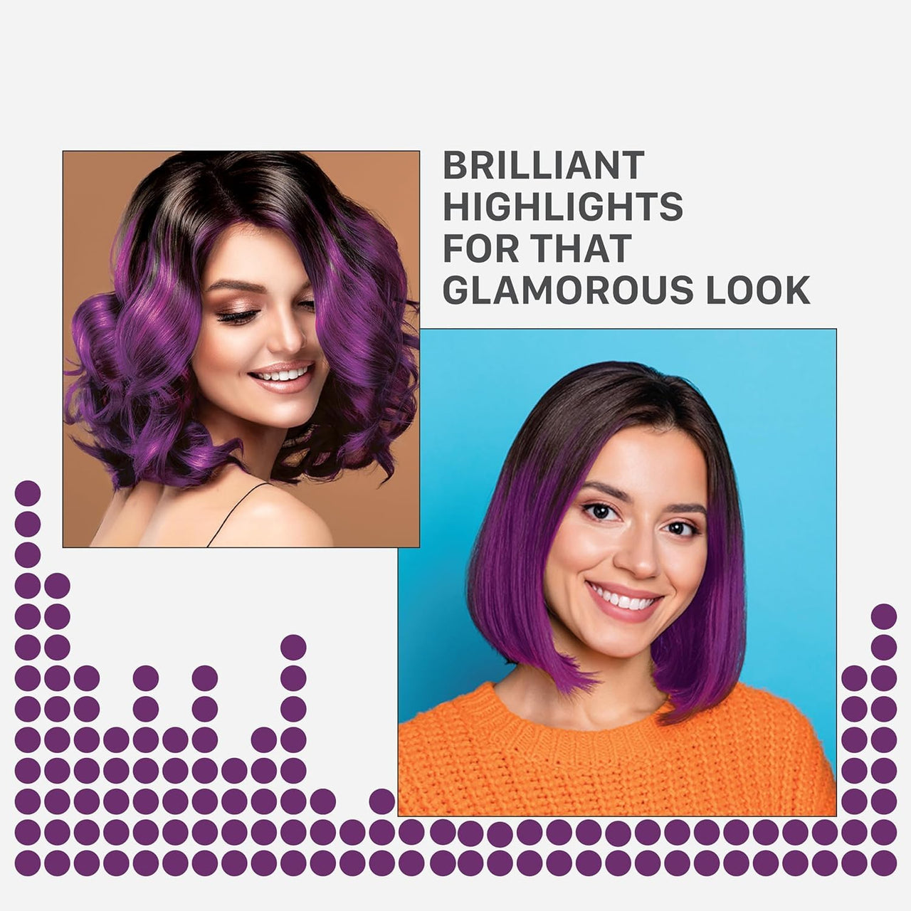 Streax Mini Hair Colour Highlight Kit, PLUM PURPLE, Purple Hair Colour | Rich, Vibrant, Easy to Use, DIY Application