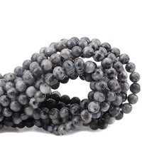 100Pcs Natural Crystal Beads Stone Gemstone Round Loose Energy Healing Beads with Free Crystal Stretch Cord for Jewelry Making (Larvikite Labradorite, 6MM) Larvikite Labradorite