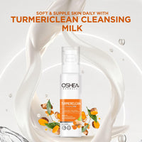 Oshea Herbals Turmericlean Cleansing Milk for Normal to Dry Skin | Deep Cleansing & Hydration | Enriched with Turmeric & Liquorice Extracts | Paraben & Silicone-Free – 120g