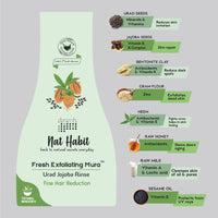 Nat Habit Face Scrub, Urad Jojoba Exfoliating Mura For Fine Facial Hair Reduction And Deep Cleansing, Provide Clean, Clear & Soft Skin (Pack of 2 x 25 gm)