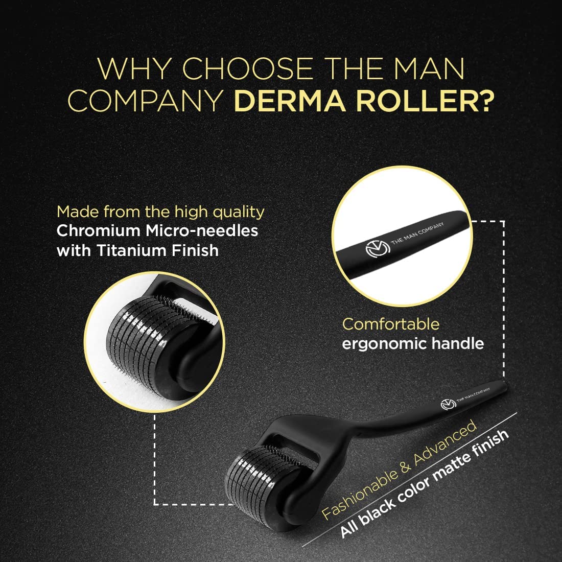 The Man Company Beard Booster Duo | Derma Roller + Beard Oil | Activates Hair Follicles | Accelerates Beard Growth, Fuller & Thicker Beard | Improves Patchy Beard