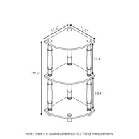 Furinno Turn-N-Tube 4-Tier Corner Display Rack Multipurpose Shelving Unit, Dark Brown Grain/Black 4-Tier Round Tube