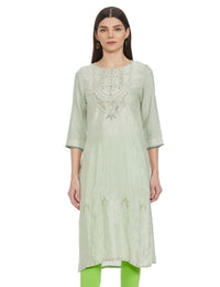 W for Woman Women's  Viscose Straight Kurta