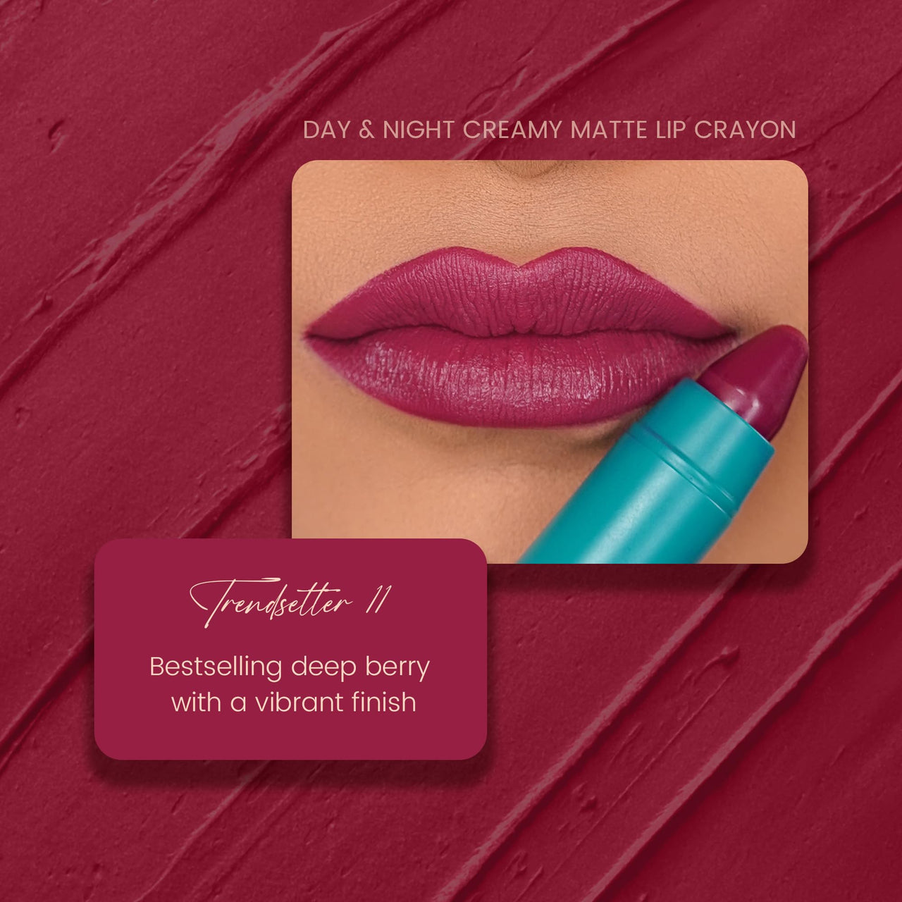 Parul Garg Beauty Creamy Matte Lip Crayon | Soft Matte & Hydrating Formula with Almond Oil & Vitamin E | Rich Pigment & Comfortable Wear | 100% Vegan (Trendsetter 11)