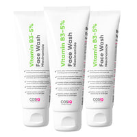 Cos-IQ Vitamin B3-5% Niacinamide Face Wash for Smooth and Even Skin, Tan Removal & Glowing Skin, pH Balanced & Paraben Free (90 Days Pack, 300ml)