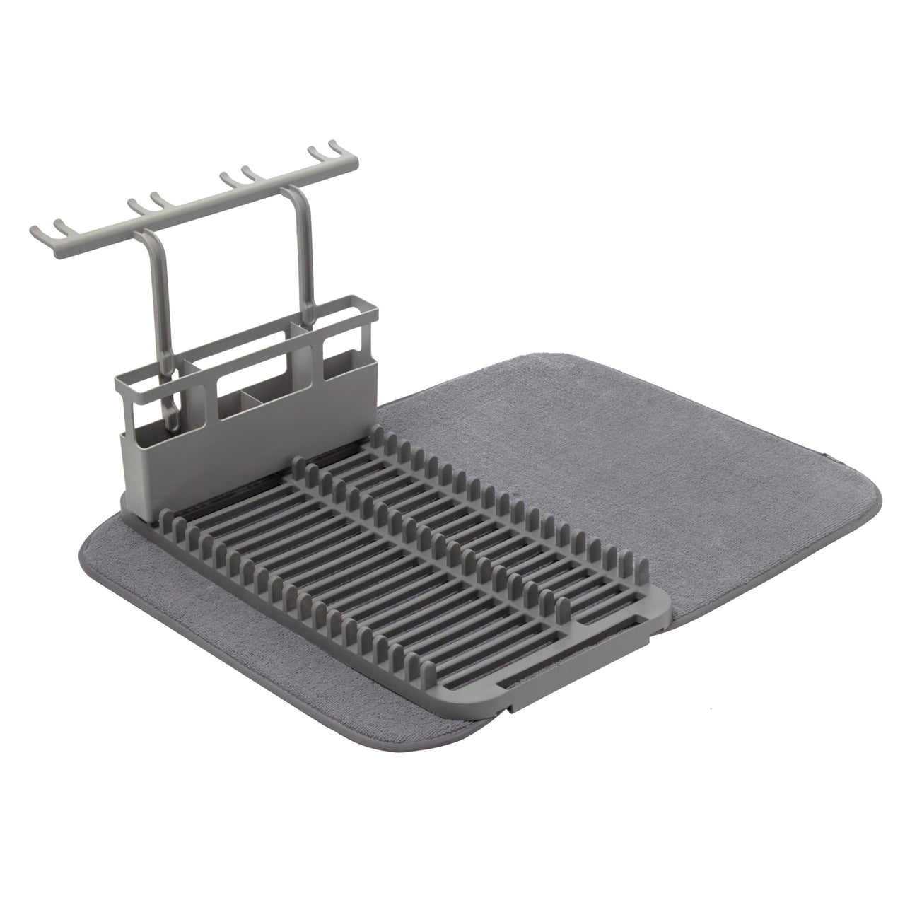 Umbra Udry Dish Rack With Dry Mat Rack with Caddy Gray
