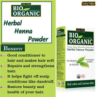 INDUS VALLEY Bio Organic Natural And Pure Bhringraj Powder | Eclipta alba with Herbal Henna Powder Set of 2 for Hair Care - (100g*3 =300g)