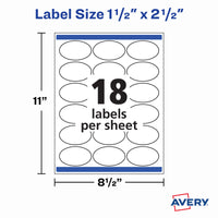Avery Printable Blank Oval Labels, 1.5