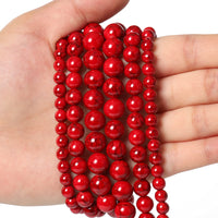 45pcs 8mm Natural Stone Beads Red Turquoise Beads Energy Crystal Healing Power Gemstone for Jewelry Making, DIY Bracelet Necklace