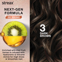 Streax Gel Hair Colour for Women & Men, Dark Brown 3, 150ml|Hair Colour Brown|100% grey coverage |Long Lasting Hair Color, easy to use| Ammonia Free Hair Color, No Paraben & Sulphate (Pack of 2)