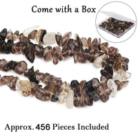456 PCs Natural Chip Stone Beads, 5-8mm Irregular Multicolor Gemstones Loose Crystal Healing Smoky Quartz Rocks with Hole for Jewelry Making DIY Crafts