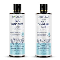 Singular Anti Dandruff Hair Oil for Nourishes & Hydrates Scalp Dandruff-Free Hair | Pure & Natural Cold Pressed Oil Infused with Nature's Best Tea Tree, Coconut, Peppermint, Neem, Rosemary, Argan Oil with Vitamin E | Ideal for Dandruff-Prone Scalp | 400 m