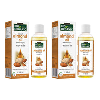 INDUS VALLEY Roghan Badam Sweet Almond Oil for Hair & Skin No Mineral Oil & Sulphate - Set of 2 (100ml*2=200ml)