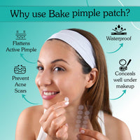 BAKE 2% Salicylic Acid Hydrocolloid Pimple Patches (72 Dots) | Absorbs Oil, Prevents Acne | Waterproof Patches | For Acne, Acne Marks, Acne Prone Skin - 72 Patches
