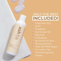 Ashba Botanics Hydrating Shampoo For Men & Women with Dry, Frizzy, Curly & Wavy Hair | Gently Cleanses, Soothes Scalp with Green Tea, Shea Butter, Rice & Quinoa Protein | Paraben, Sulphate Free - 50ml