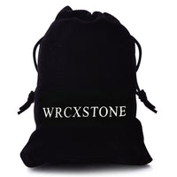 WRCXSTONE Natural 8mm Gorgeous Semi-Precious Gemstones Healing Crystal Stretch Beaded Bracelet Unisex Black, White, Brown