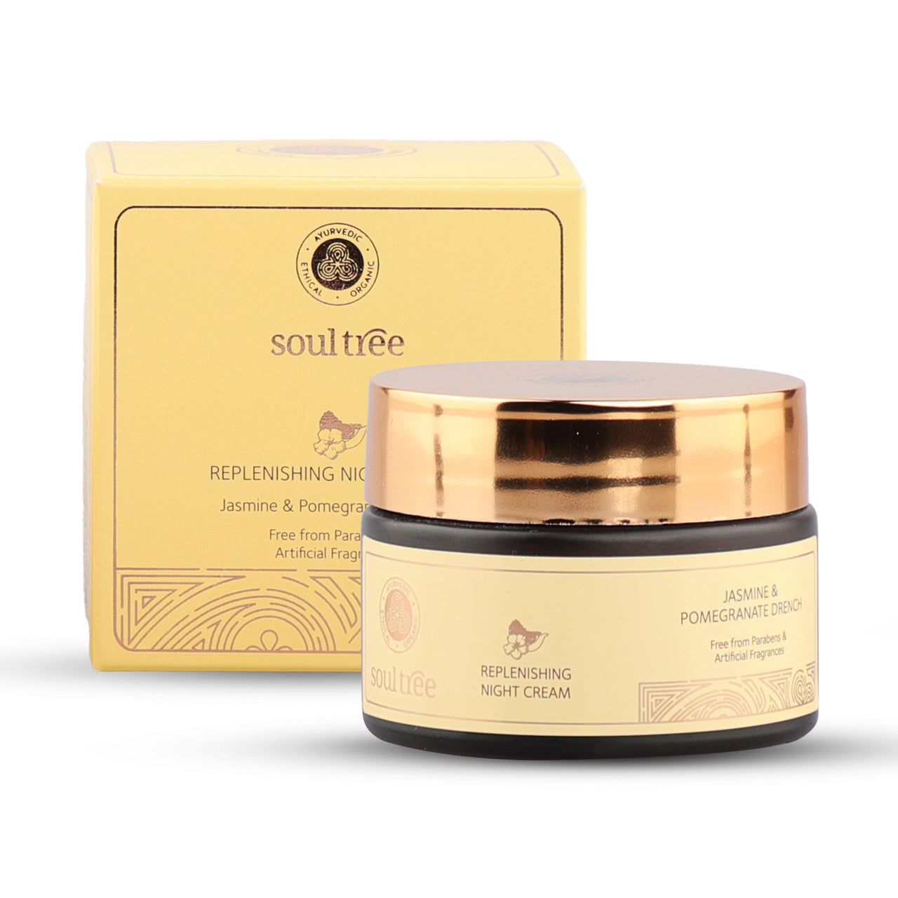 SoulTree Replenishing Night Cream - Jasmine & Pomegranate Drench - 25gm