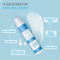 Glamveda 1% Copper peptide Advance Age Support Sunscreen SPF 30 +++ for Men and Women with Centella Asiatica | Broad-spectrum Sunscreen with Advanced Blue Light Filter | UVA/UVB Protection | 50gm