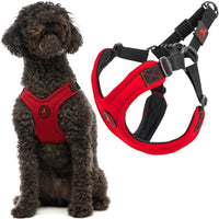 Gooby Escape Free Sport Harness - Red, Large - No Choke Step-in Patented Neoprene Small Dog Harness with Four-Point Adjustment - Perfect on The Go Dog Harness for Medium Dogs No Pull and Small Dogs Large chest (16-24.25