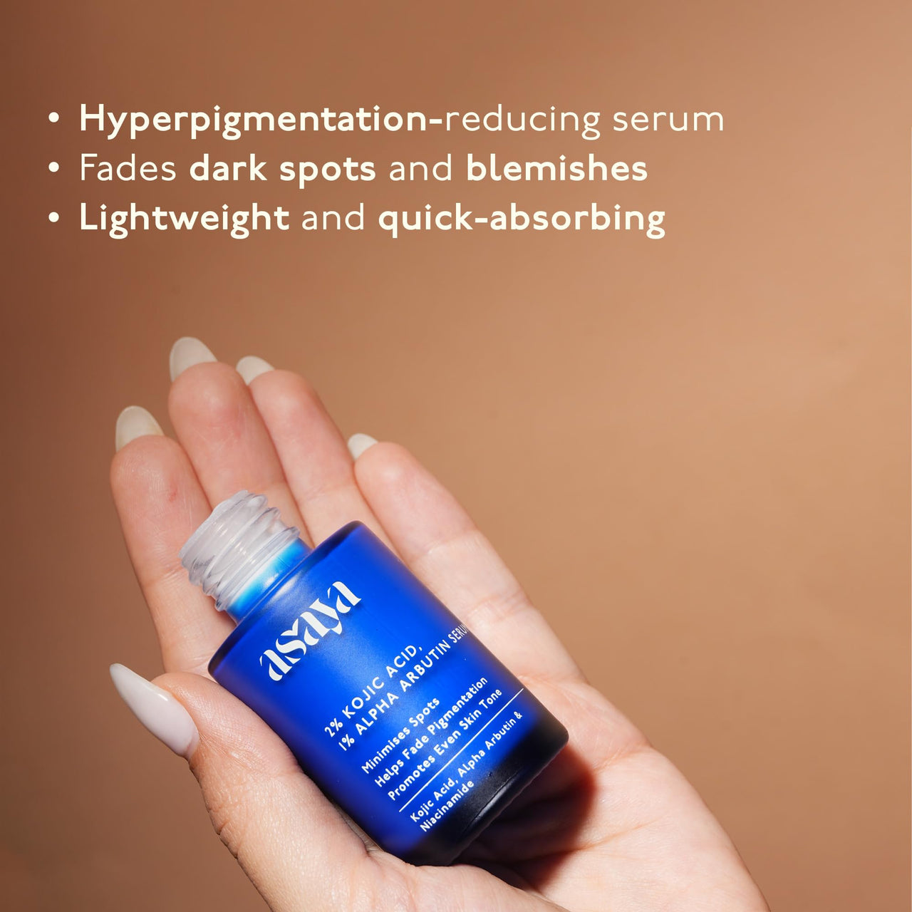 Asaya 2% Kojic Acid Serum | 1% Alpha Arbutin & Niacinamide for Hyperpigmentation | Reduces Dark Spots, Scars & Marks | Made with Dermatologists | Non-irritating | Uneven Skin Tone | Anti-pigmentation Face Serum For Men & Women | Oily, Dry & Sensitive Skin
