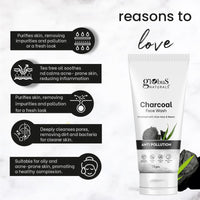 Globus Naturals Anti Pollution Charcoal Face Wash, Enriched with Tea Tree Oil, For Oily & Acne Prone Skin, 75 gm