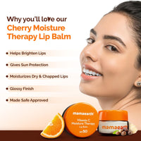 Mamaearth Vitamin C Moisture Therapy Lip Balm Spf 50 Dry & Chapped Lips 15 G|Heals, Brightens, Protects|Glossy Finish|Coconut Oil, Shea Butter, Ceramides, Kojic Acid100% Free Of Petroleum Jelly,White