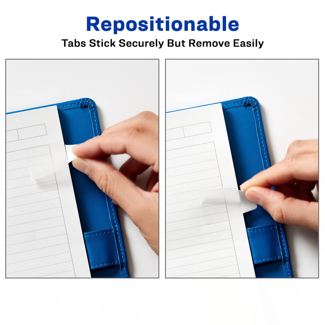Avery Mini Ultra Tabs, 1" x 1.5", 2-Side Writable, White, 40 Repositionable Tabs (74788) 1 x 1.5