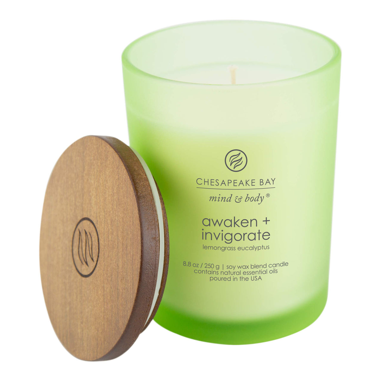 Chesapeake Bay Candle PT40886 Scented Candle, Awaken + Invigorate (Lemongrass Eucalyptus), Medium , Green, Home Décor AWKE/INVGRTE Medium Jar