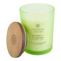 Chesapeake Bay Candle PT40886 Scented Candle, Awaken + Invigorate (Lemongrass Eucalyptus), Medium , Green, Home Décor AWKE/INVGRTE Medium Jar