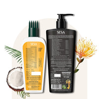 SESA Ayurvedic Hair Oil 200Ml + Ayurvedic Medicinal Shampoo 500Ml Combo Pack Control Hair Fall Nourishes Scalp Help Hair Growth For Men & Women
