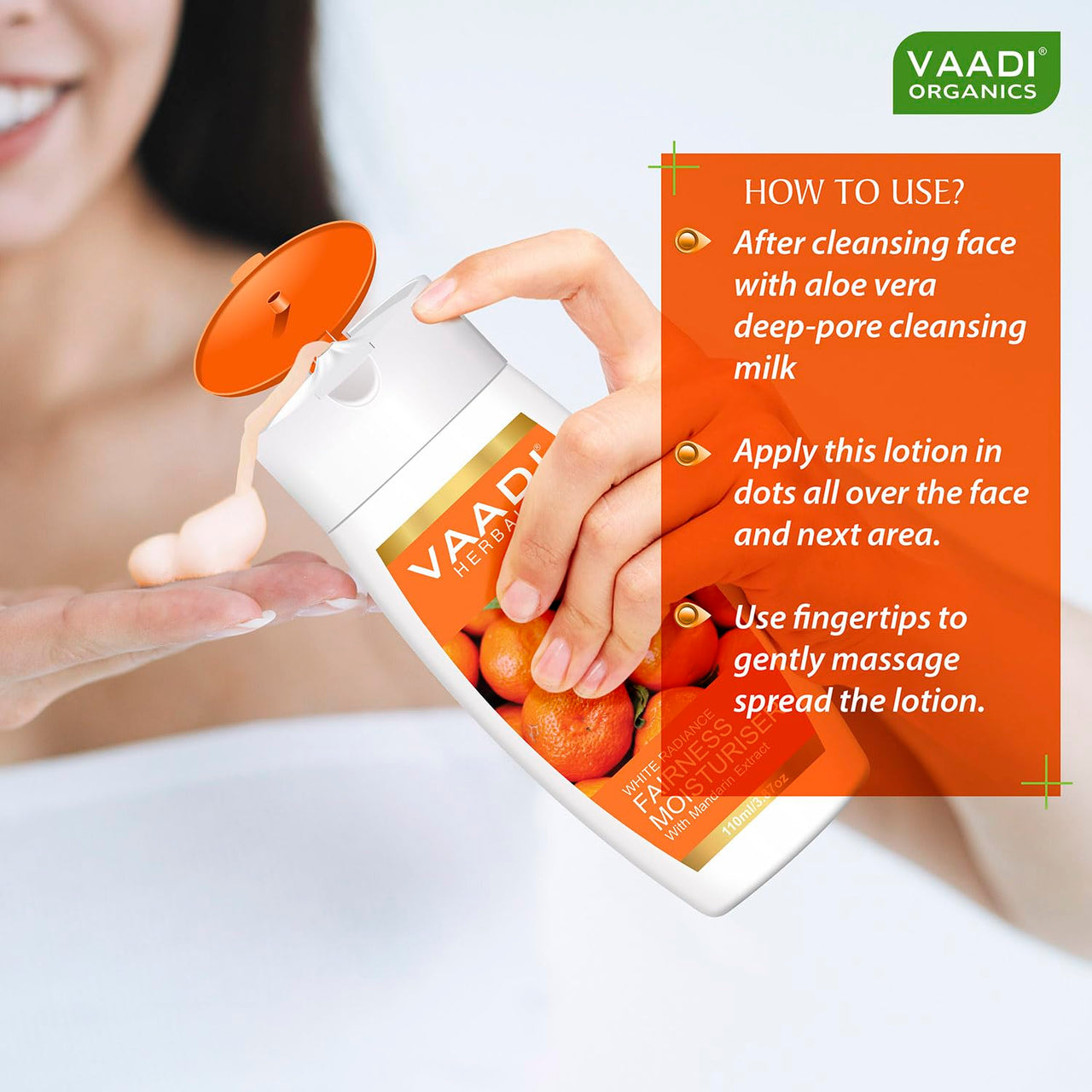 VAADI HERBALS Fairness Lotion Moisturiser With Mandarin Extract, 110Ml X 3