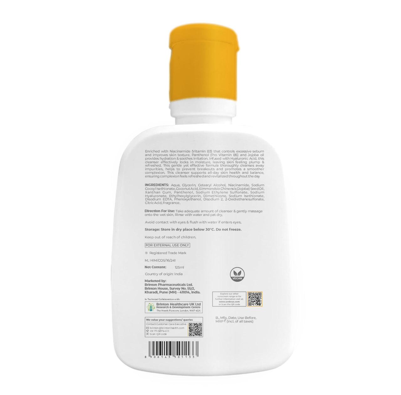 Brinton UV Doux Face Cleanser 125 ml (Pack of 2)