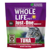 Whole Life Pet Just One Tuna - Cat Treat Or Topper - Human Grade, Freeze Dried, One Ingredient - Protein Rich, Grain Free, Made in The USA, 7.5 Ounce 7.5 Ounce (Pack of 1)
