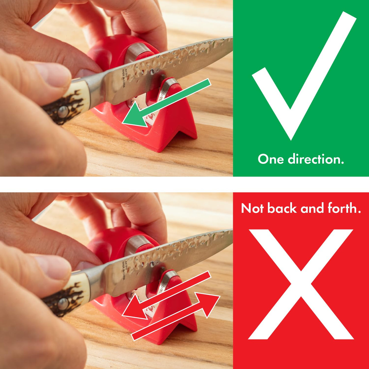 51421 | Edge Grip 2-Stage Knife Sharpener | Red – 3 Pack | Coarse & Fine Sharpener | Compact for Easy Storage | Stable Non-Slip Base | Soft Grip Rubber Handle | Straight & Serrated Knives Red-3Pack