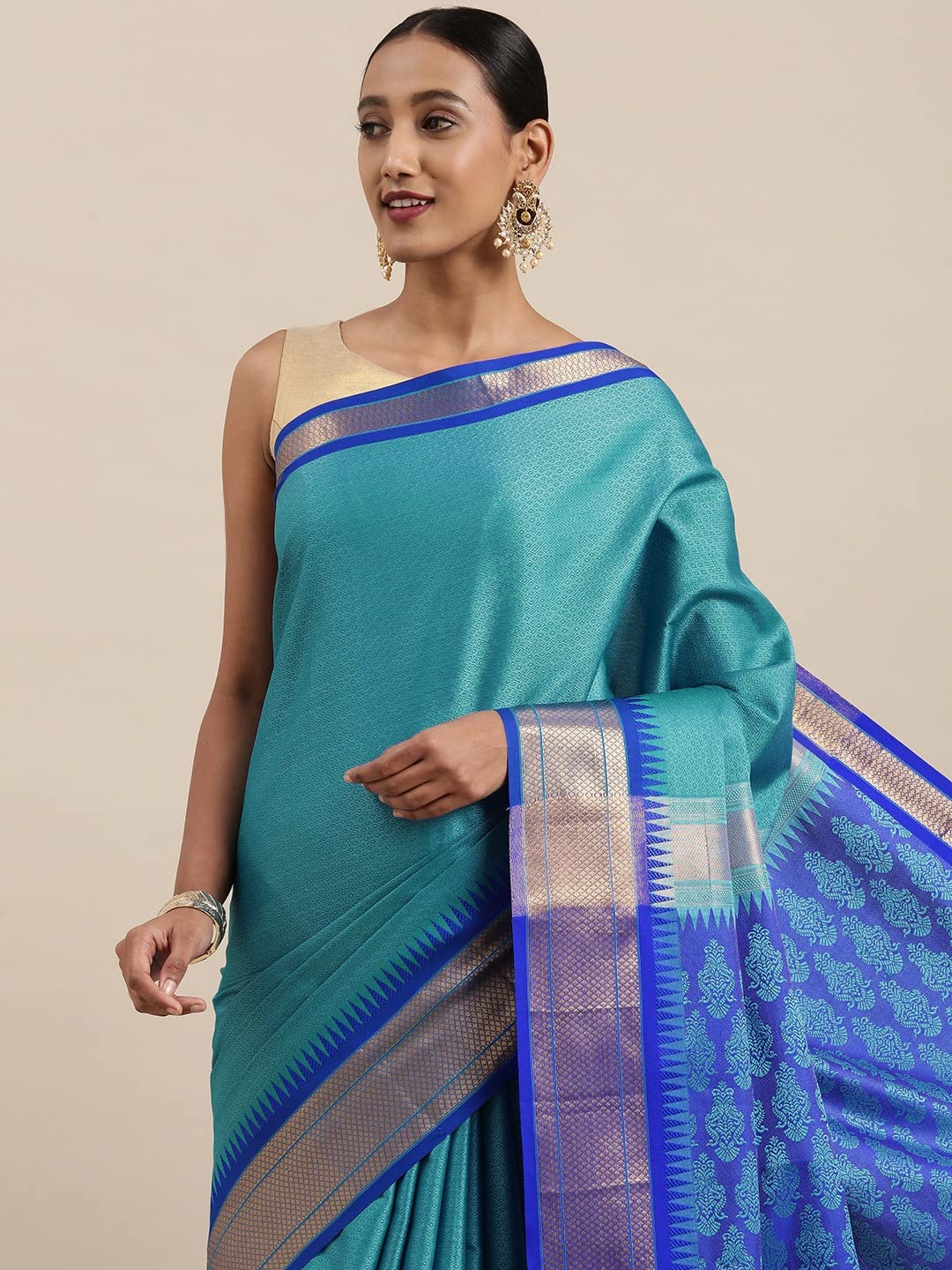 Pandadi Saree Women's  Cotton Silk Saree With Blouse Piece